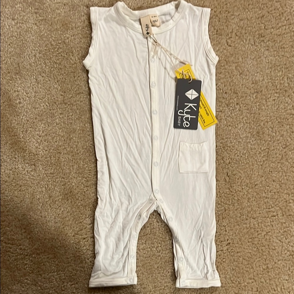 Kyte BABY Ivory Sleeveless Jumpsuit